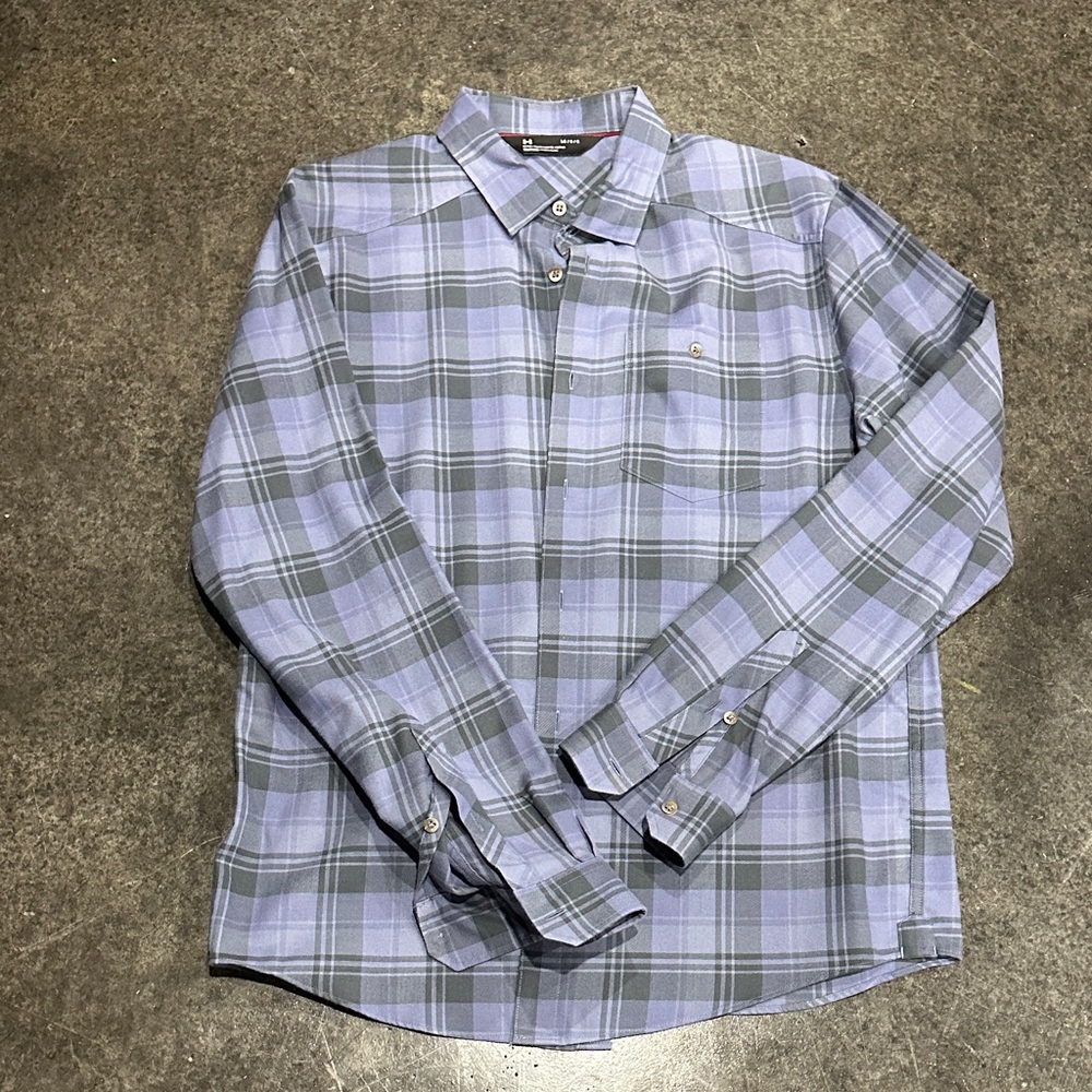 Under Armour Casual Plaid Shirt in Gray and Lavender